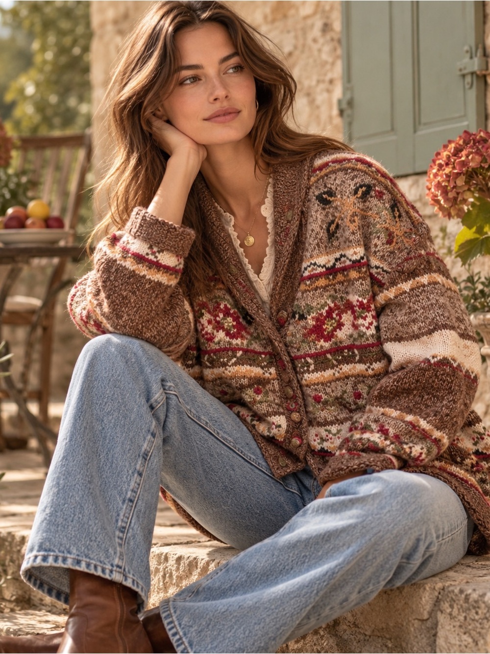 Tiara International Vintage Knit Cardigan Large